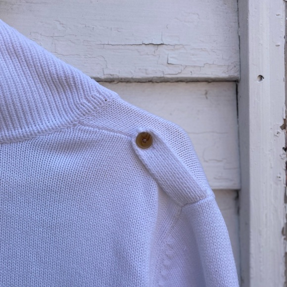 Lands End XL Long Sleeve White Cardigan with Button Details Sweater Cover Up - Picture 8 of 9